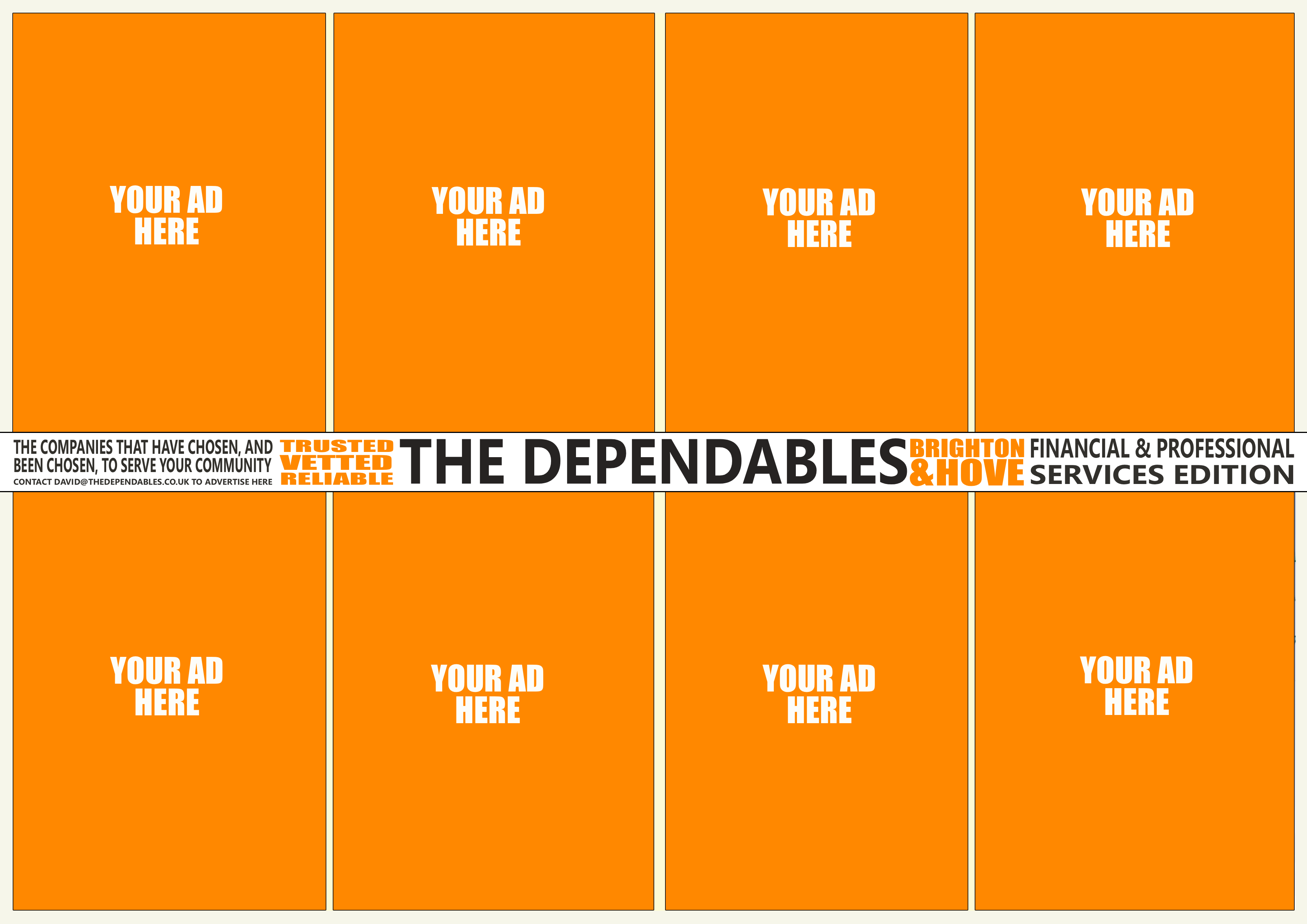 Alternate mockup view of The Dependables mailer